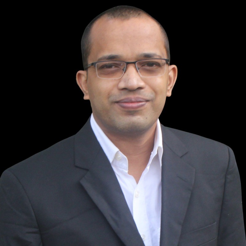 Headshot of  Ssreejith Alathur, an Indian man with short dark hair wearing glasses. 